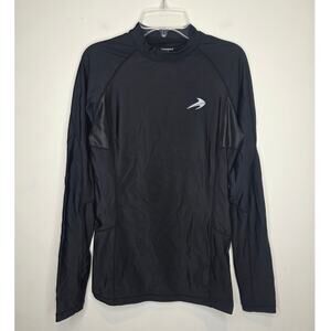 Compressionz black long sleeve fitted  compression shirt rubberized hem - medium